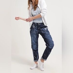 G-Star RAW 5620 3D Slim Paint Splatter Denim Jeans Size 29 Navy